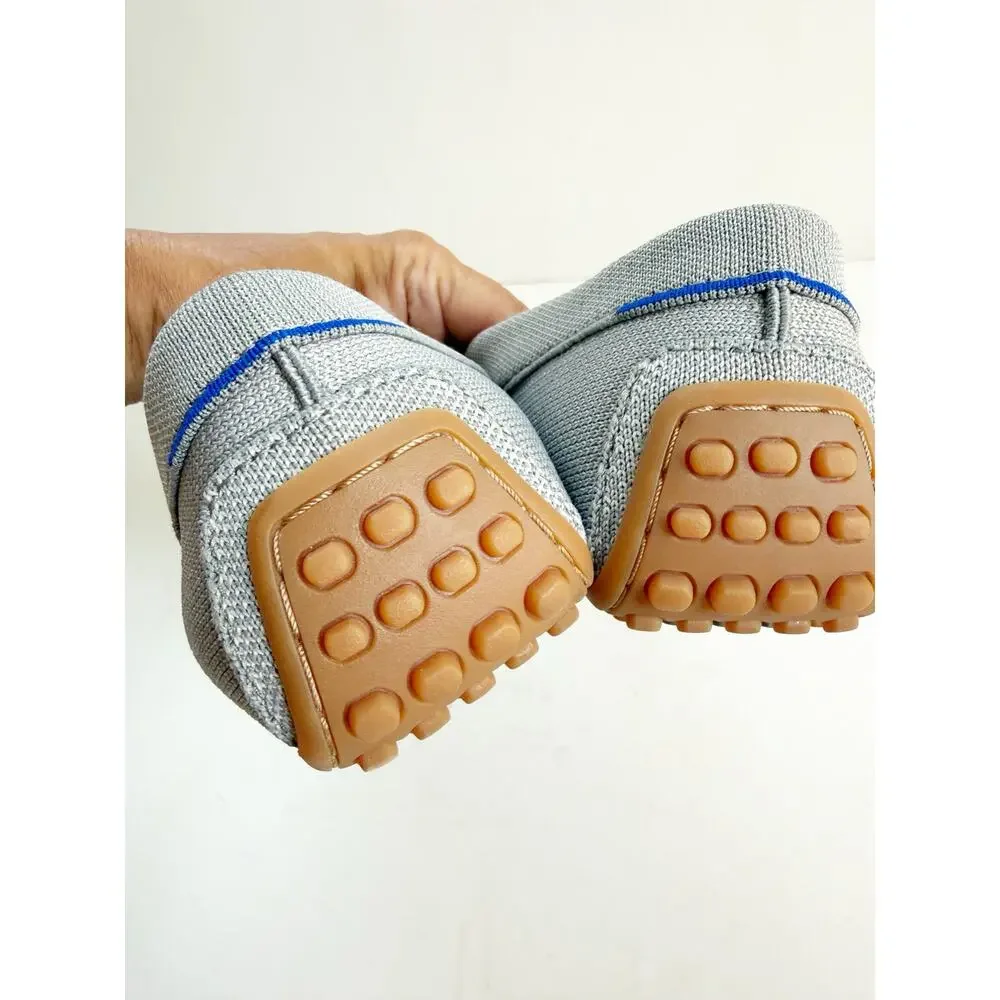 Men’s Rothy's Driving Penny Loafers in wolf grey knit 8.5